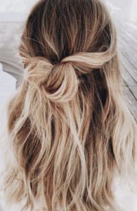 Twisted half up hairstyle - 2018 wedding hair trends