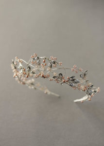 Silver and rose gold wedding crown 1