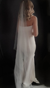 AUDREY simple long wedding veil 1