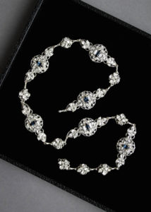 Bespoke for Elizabeth_Art Deco silver headpiece with empire blue crystals 10