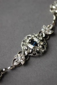 Bespoke for Elizabeth_Art Deco wedding headpiece with empire blue crystals 4