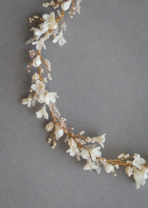Bespoke for Pauline_gold floral wedding headpiece in ivory blush 1
