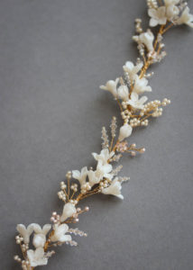 Bespoke for Pauline_gold floral wedding headpiece in ivory blush 10