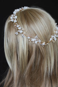 Bespoke for Pauline_gold floral wedding headpiece in ivory blush 3
