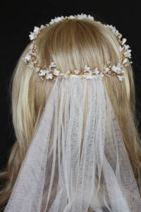 Bespoke for Pauline_gold floral wedding halo in ivory blush 5