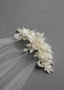 Bespoke for Sarah_lace wedding headpiece with drop veil 3