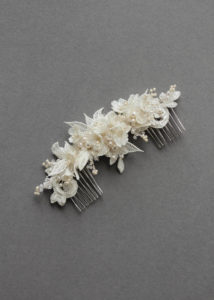 Bespoke for Sarah_lace wedding headpiece with pearls 3