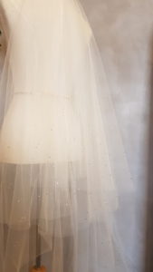 ETOILE crystal chapel length veil with blusher