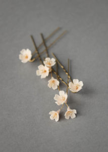 WHISPER blush floral hair pins 3