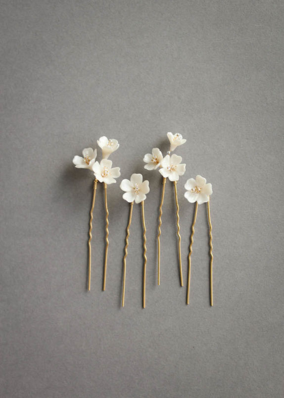 WHISPER ivory flower hair pins 2