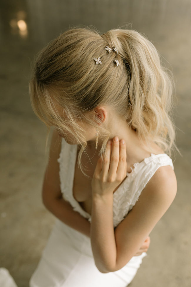STELLAR crystal hair pins for wedding ponytails