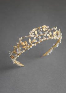 Bespoke for Yasmine_pearl and gold wedding crown 1