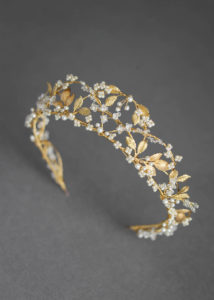 Bespoke for Yasmine_pearl and gold wedding crown 2