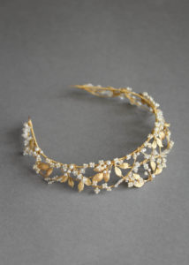 Bespoke for Yasmine_pearl and gold wedding crown 5