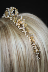 Bespoke for Yasmine_pearl and gold wedding crown 8