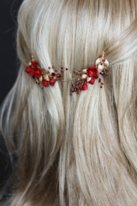 Forbidden Fruit_Red and gold wedding headpiece 7