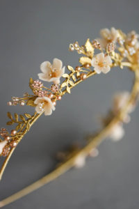 Wild Flowers_gold and blush floral wedding crown 5