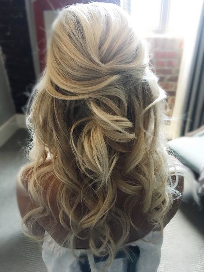 half up half down bridal hair