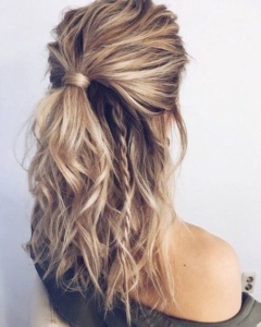 37 beautiful half up half down hairstyles_half up pony 2