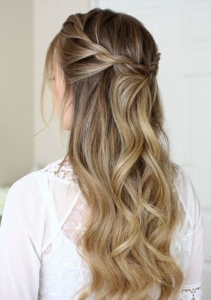 37 beautiful half up half down hairstyles_twisted hair 6