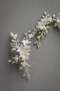Bespoke for Nadine_floral bridal headpiece ANAIS with ivory flowers 2