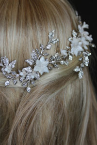 Bespoke for Nadine_floral bridal headpiece ANAIS with ivory flowers 3