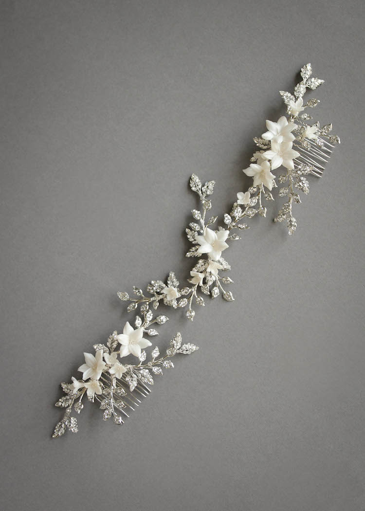 Bespoke for Nadine_floral bridal headpiece ANAIS with ivory flowers 7