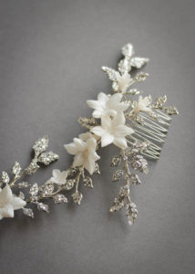 Bespoke for Nadine_floral bridal headpiece ANAIS with ivory flowers 8
