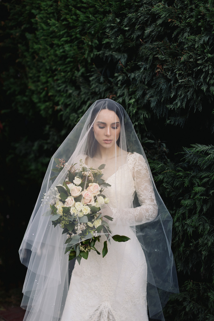 Beautiful wedding veils with crystals_MARGAUX ivory long veil with crystals 2