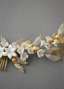 Bespoke for Cathy_gold Versailles wedding headpiece 3