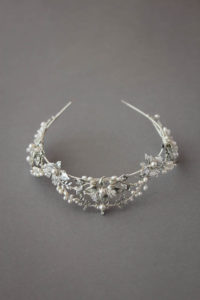 Bespoke for Ryonna_silver wedding crown with pearls 2