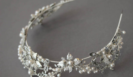 Bespoke For Ryonna Silver Wedding Crown With Pearls 4