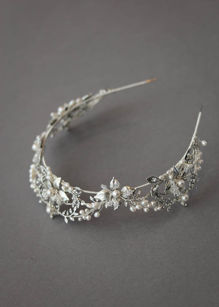 Bespoke for Ryonna_silver wedding crown with pearls 4