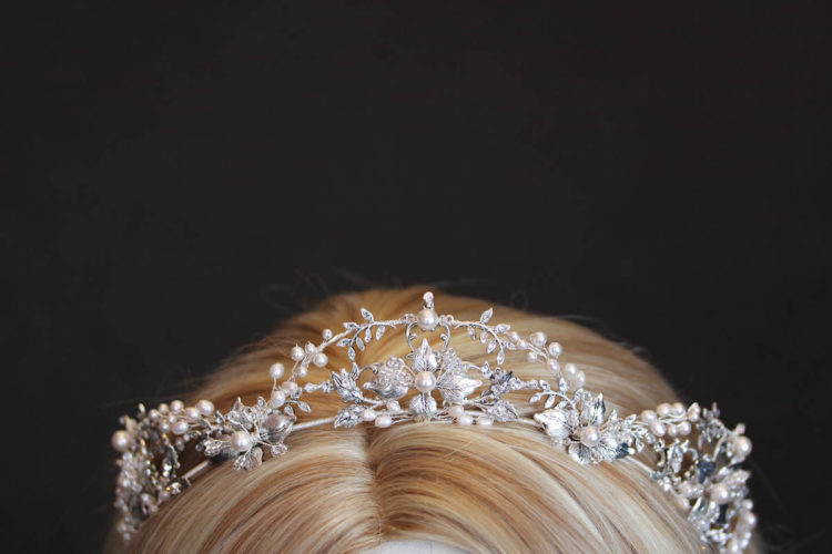 Bespoke for Ryonna_silver wedding crown with pearls 5