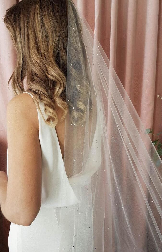 DEWBERRY veil with crystals