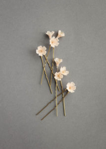 Delicate bridal hair pins for the modern bride_WHISPER blush floral hair pins 1