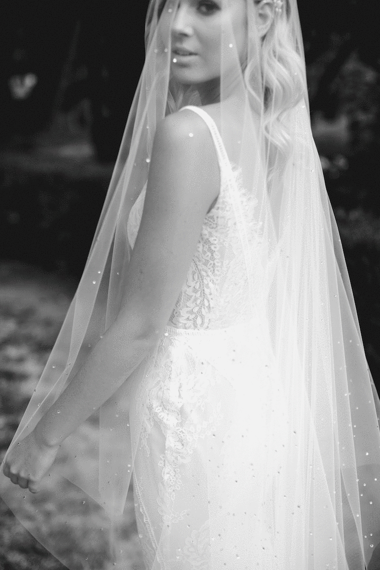MIDNIGHT crystal wedding veil