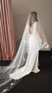 ATHENA long wedding veil with flowers 13