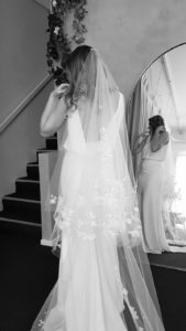 ATHENA long wedding veil with flowers 15