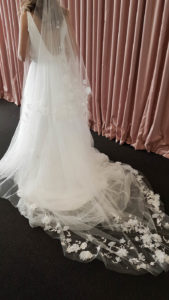 ATHENA long wedding veil with flowers 22