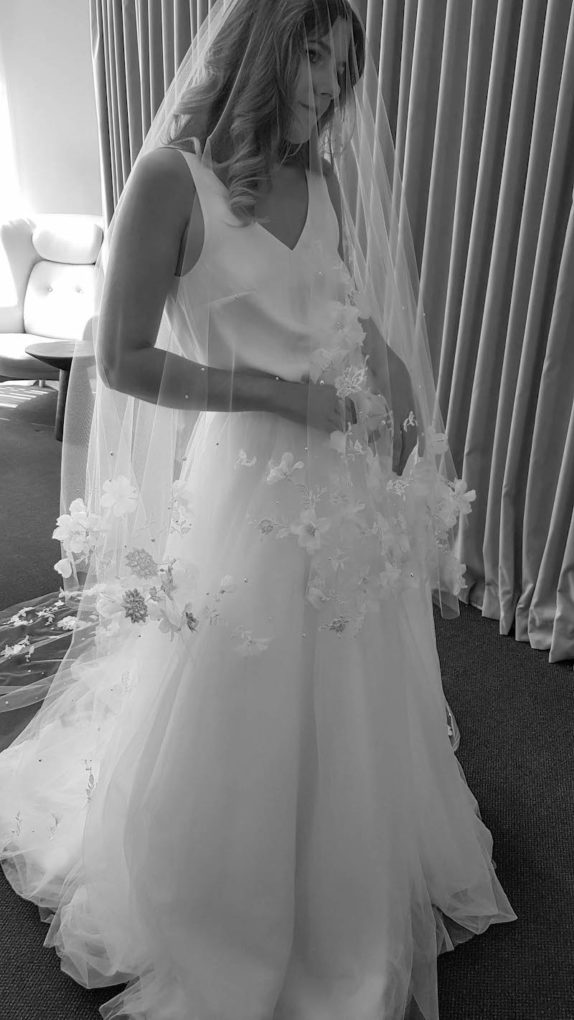 ATHENA long wedding veil with flowers 24