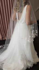 ATHENA long wedding veil with flowers 25
