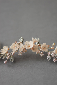 Bespoke for Jessica_silver blush bridal hair vine 3