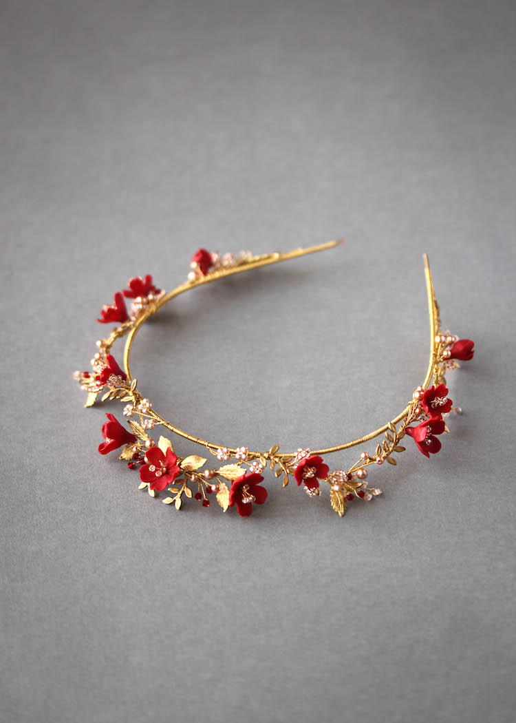 HARVEST red gold wedding crown 1