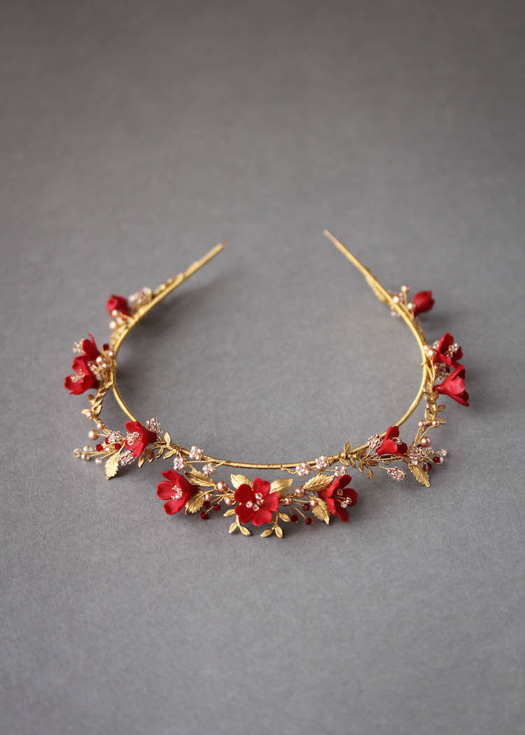 HARVEST red gold wedding crown 4