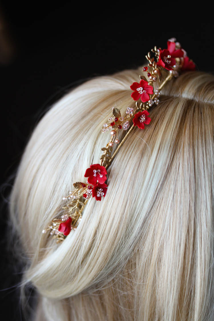 HARVEST red gold wedding crown 5