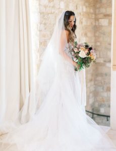 Gorgeous wedding hairstyles with veils_half up hair with veil 6