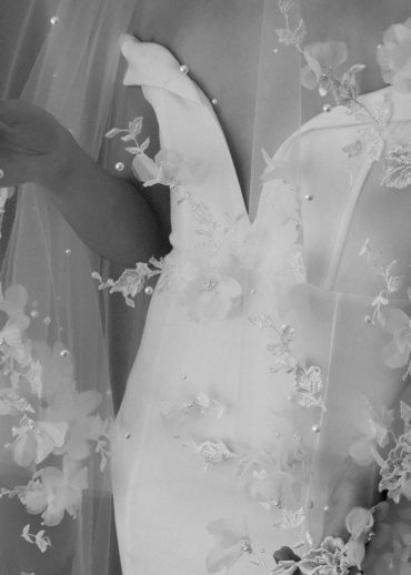 ATHENA long wedding veil with flowers 1
