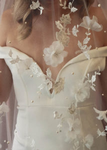 ATHENA long wedding veil with flowers 6