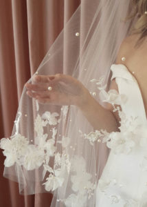 ATHENA long wedding veil with flowers 7
